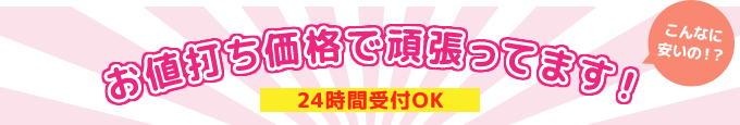 お値打ち価格で頑張っています